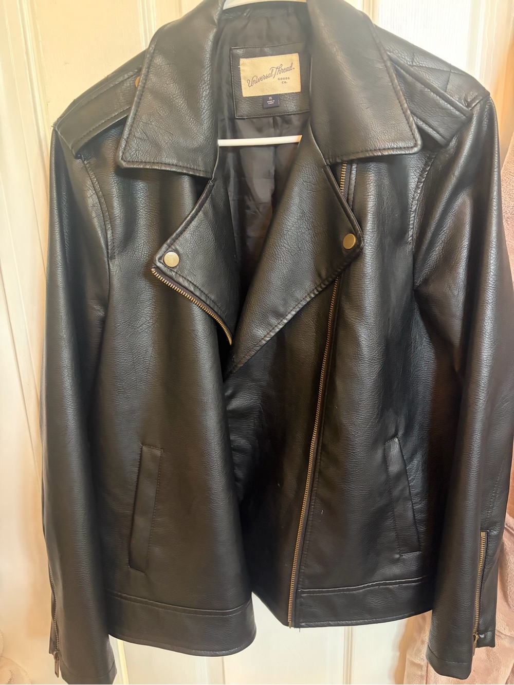 Universal Thread Black Faux Leather Moto Jacket